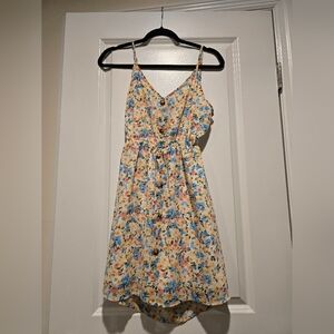 Pink Lily Floral Sundress with Spaghetti Straps